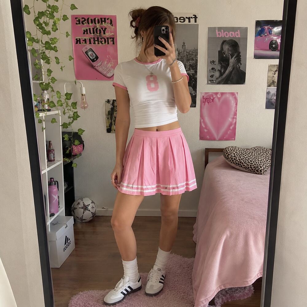 Hot Topic Pink Pleated Mini Skirt Coquette Blockette Y2K Preppy Kawaii